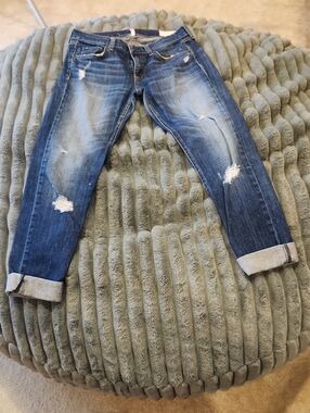 rag & bone Distressed Dark Canyon Color Jeans